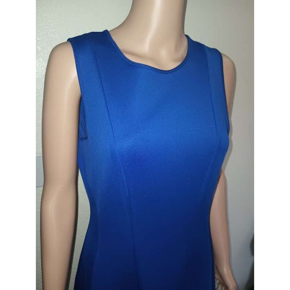 Donna Ricco Royal Blue Sleeveless Dress Size 10 W011 - Picture 6 of 10
